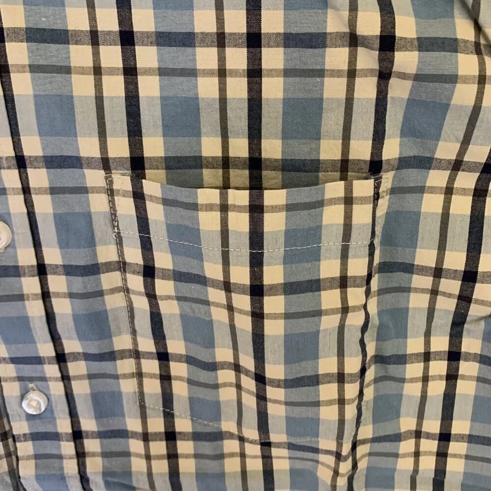 Gap Men's Long Sleeves Poplin Button Up Stretch Plaid Shirt Size L NWT $49